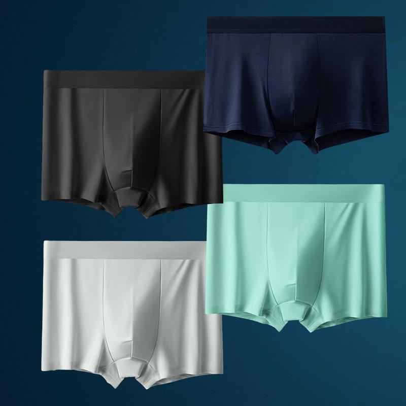 4 шт. мужское нижнее белье шелковые выпуклые боксеры бесшовные шорты брюки ледяные боксеры Homme трусы размер L-XXXL