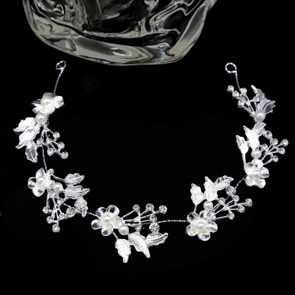 Luxury Crystal Pearl Hair Vine Shiny Fashion Bridal Hairband Banquet Dancing Party