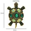 Vintage Rhinestone Turtle Badges for Women Men Swimming Sea Animal Party Brooch Pins Gifts