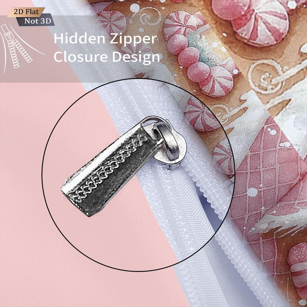 3 шт. розовый романтичный рождественский коттедж принт "Счастливого Рождества" постельное белье без хлопот многоразмерный спальный комплект праздничное украшение для спальни