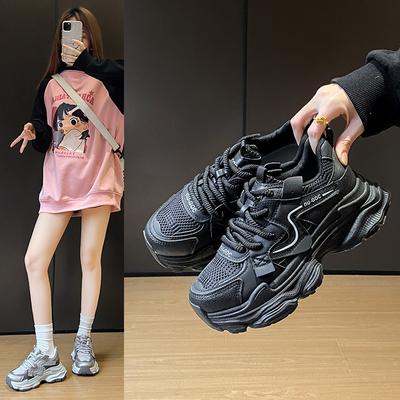 Инс корейская версия новых кроссовок для женщин 2025 весна студенческие спортивные беговые кроссовки повседневная обувь увеличение высоты платформы ZL7522