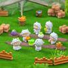 Mini Sheep Figurine Resin Miniature Animal Ornament Fall Harvesting Sheep Statue for Fairy Garden DIY Craft Micro Landscape