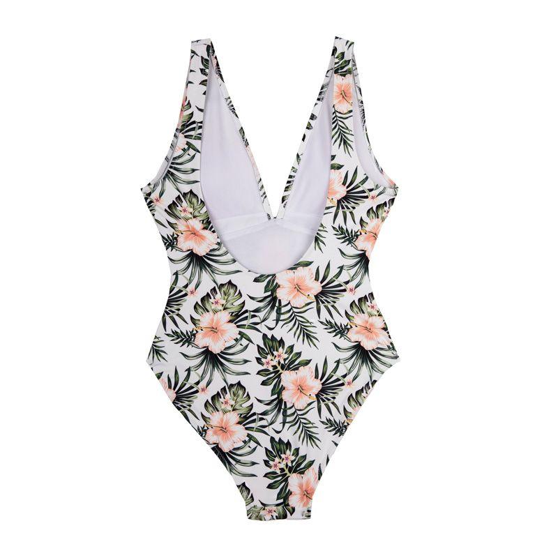 Женский тропический белый цельный купальник HIGH PRESSURE