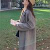 Корейский стиль Женское осенне-зимнее двухстороннее шерстяное пальто средней длины ручной работы из шерсти