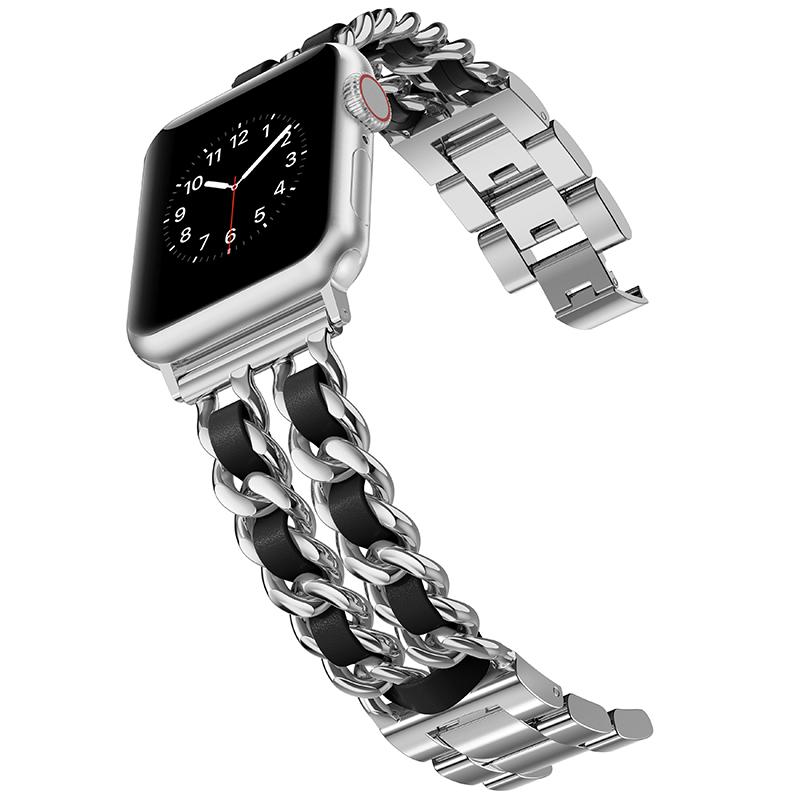 Браслет с кубинскими звеньями для Apple Watch, ремешок 40 мм, 41 мм, 38 мм, 44 мм, 45 мм, 42 мм, трендовый металлический браслет, браслет iWatch серии 3, 4, 5, 6, se 7, ремешок