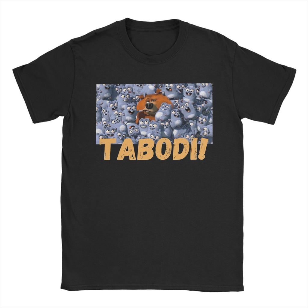 Футболка Grizzly and Lemmings Мужская Хлопковые Топы Новинка Мультяшная Круглый вырез Короткий рукав