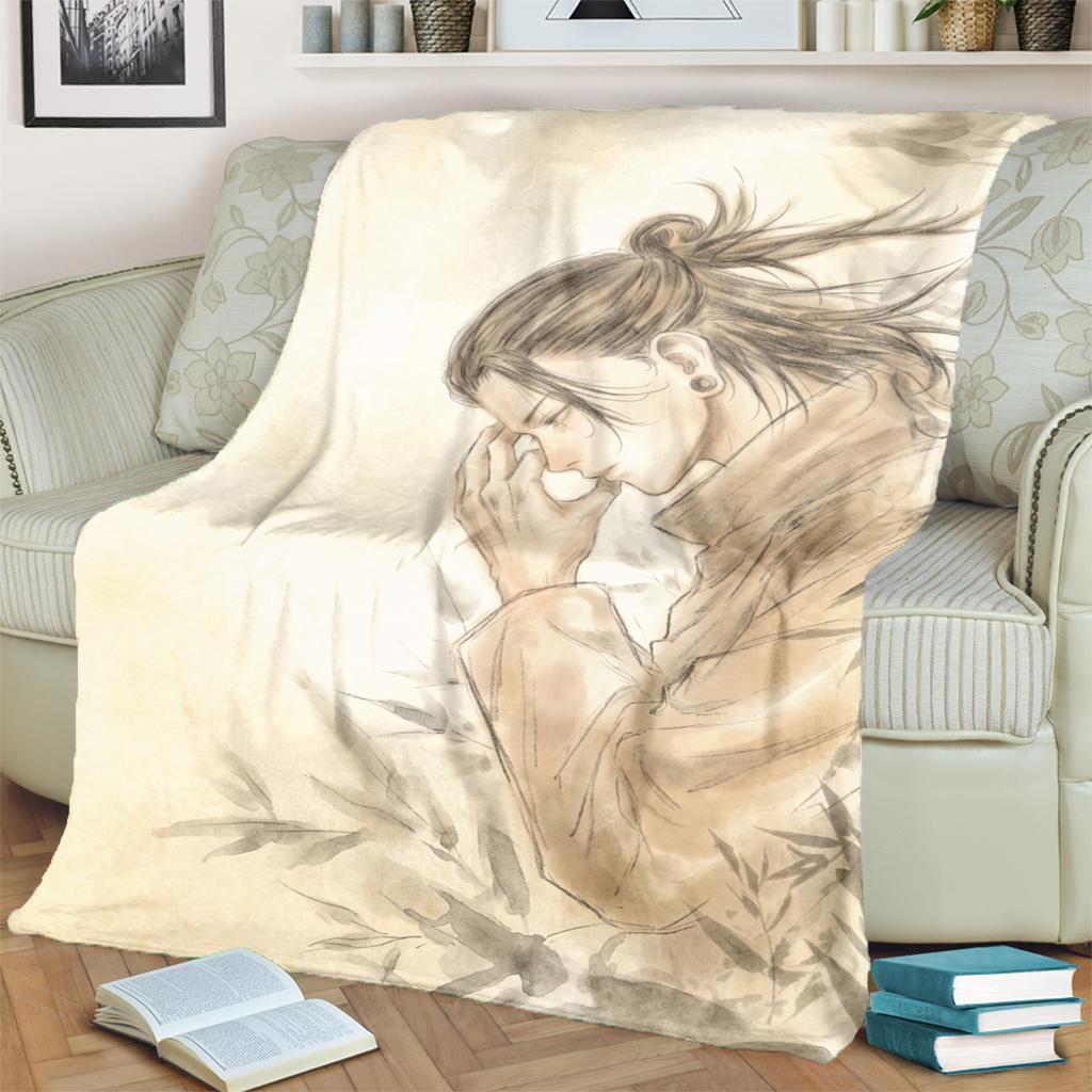 Cozy Jujutsu Kaisen Print Blanket Warm Flannel for Bedrooms, Sofas, Beds, Chairs, Picnics, Travel