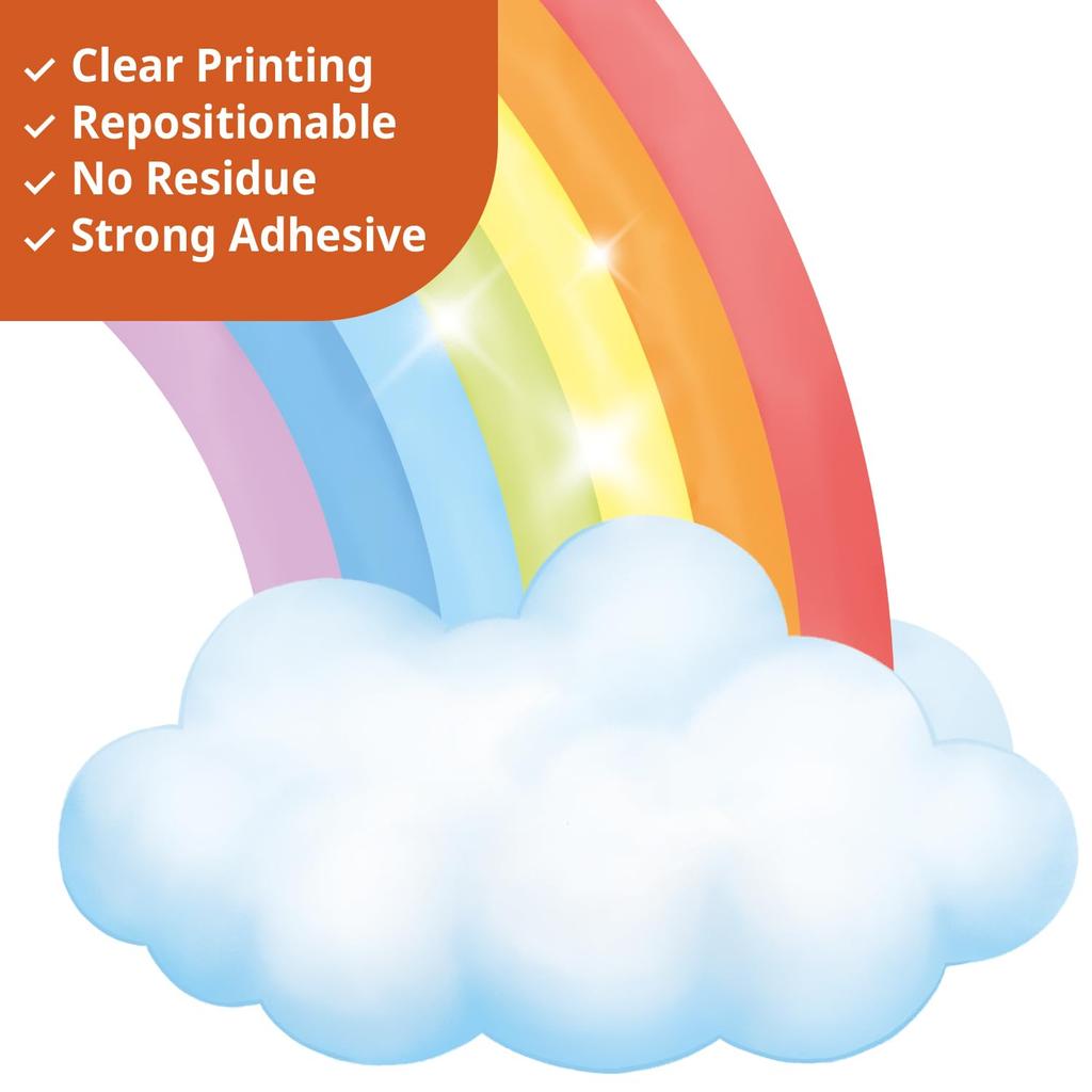 DECOWALL Clouds and Stars Wall Stickers Decorative Wall Art for DIY Wall Transfer Stickers Wall Art Stickers for Bathroom Bedroom Vinyl Teen Kids
