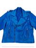 Женская куртка Royal Blue из натуральной кожи ягненка, ручная работа, стильная байкерская мотоциклетная