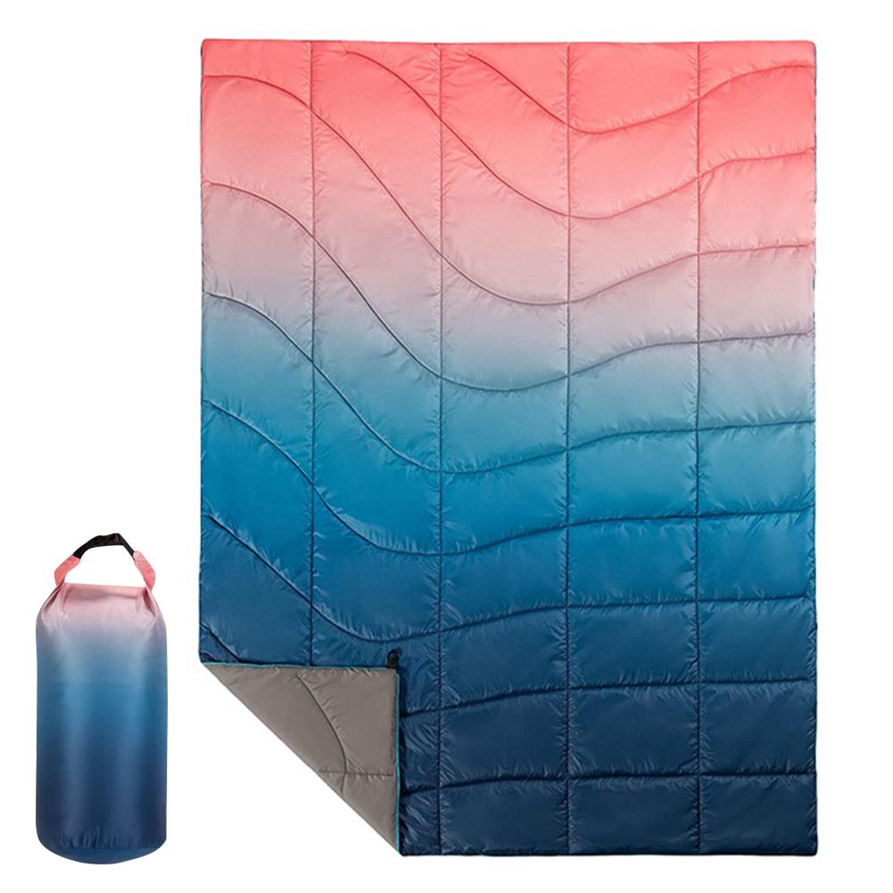 Outdoor Puffy Camping Blanket Waterproof Printed Puffy Camping Blanket Windproof Portable Puffy Insulated Quilt for Cold Weather