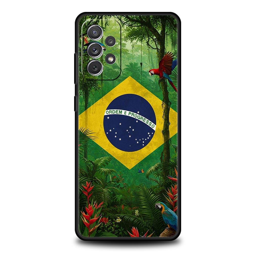 Большой чехол для телефона с флагом Бразилии для Samsung A51 A71 A21S A17 A11 A15 A25 A31 A41 A23 A33 A53 A73 A07 A03S A05S A13 A35 A55 5G
