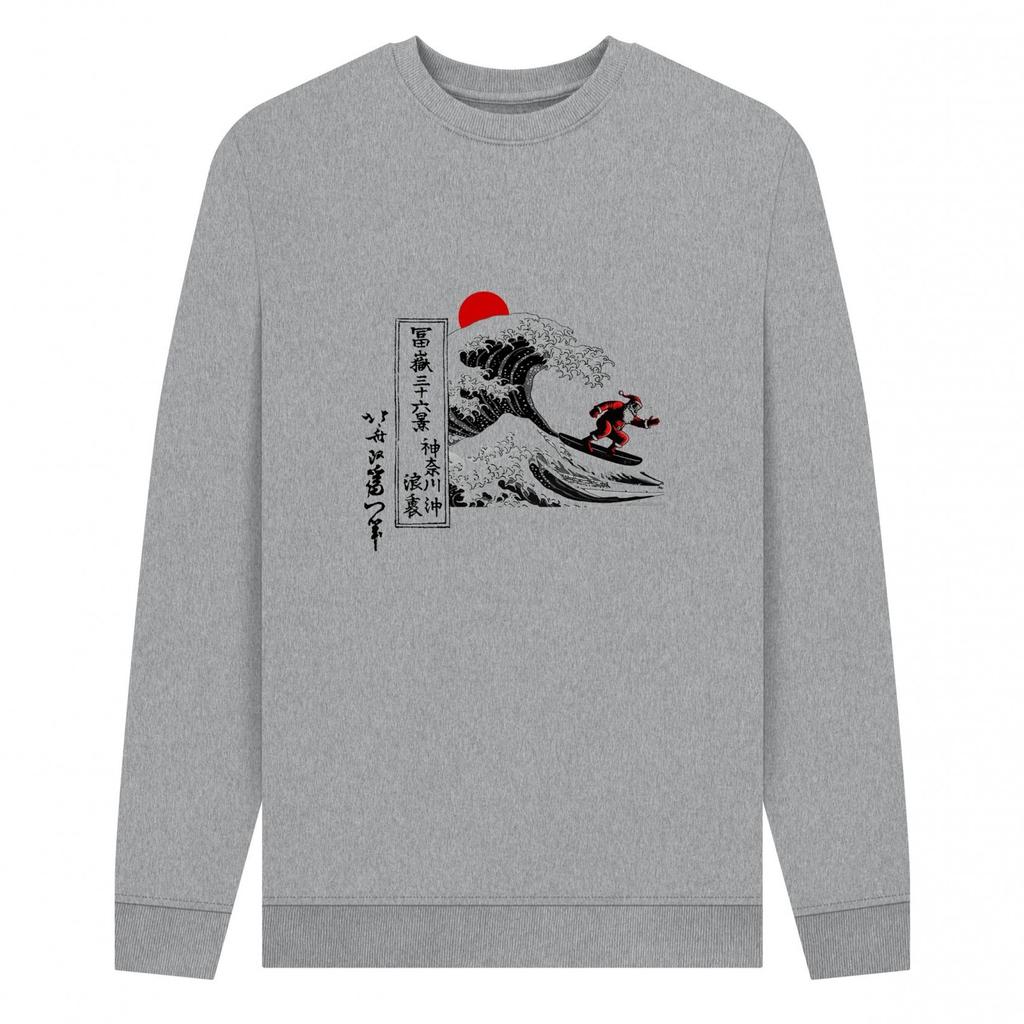 Apoh Unisex Adult Santa Great Wave Hokusai Sweatshirt