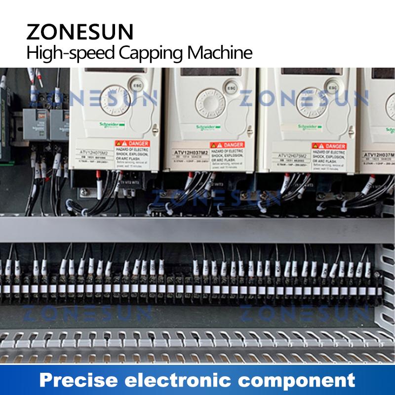 ZONESUN ZS-FXZ101 High-Speed Automatic Screw Cap Capping Machine for Cosmetic Food Pharmaceutical Bottle Sealing Production