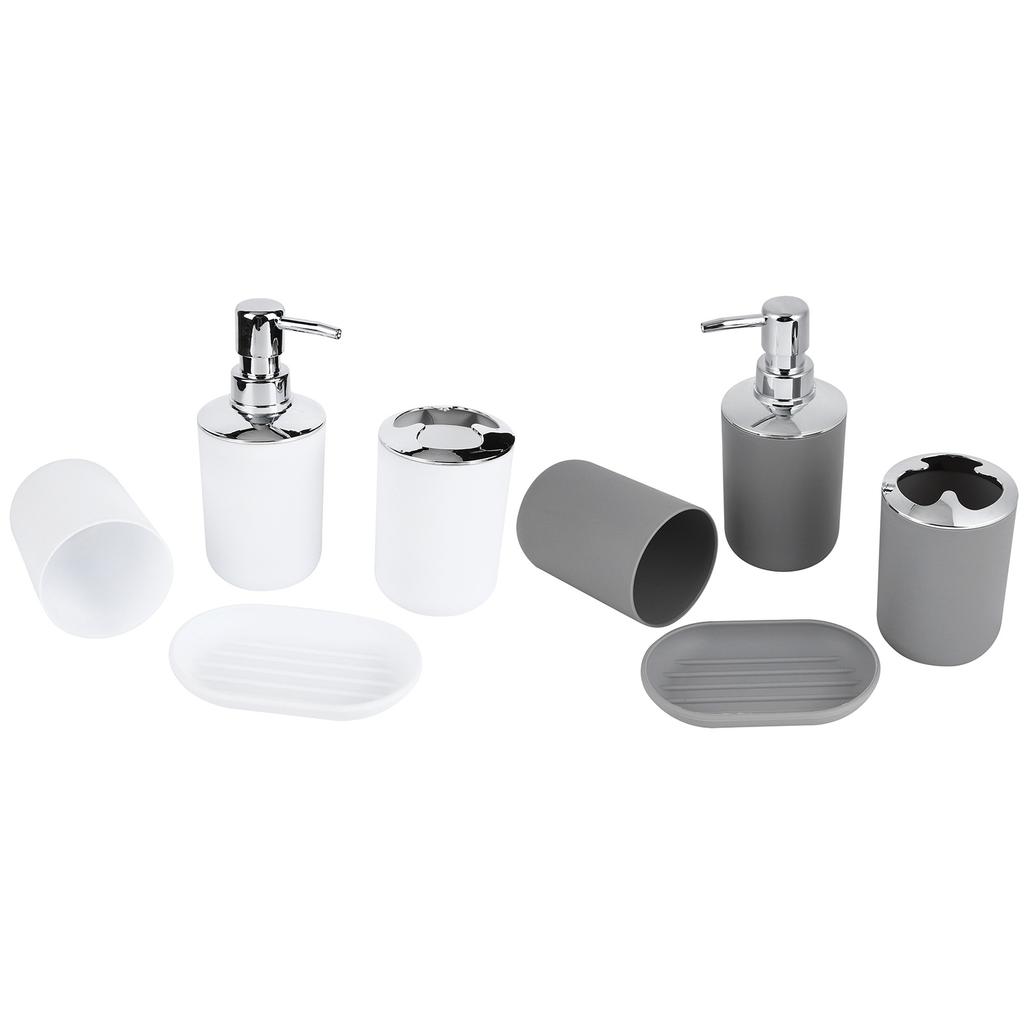 4Pcs/Set Bathroom Kit Accessory Plastic Lotion Bottle Storage Cup Rinse Cup Soap Dish