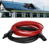 2Pcs Solar Panel Extension Cable 10AWG 6mm² Solar Extension Cable Rated Voltage 1000V   Red Black