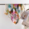 Korean Version Of Colorful Flower Print Silk Scarf Square Scarf High-End Shawl Versatile Neck Small Square Scarf Headscarf