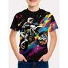Funny Motorcycle Rider Print Kids Short Sleeves T-Shirt Loose Casual Summer Outdoor Street Boy and Girl Tees Tops