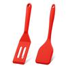 2pcs Mini Silicone Brownie Serving Spatula Set Heat Resistant Cooking Spatula for Flip Eggs Crepe Steak Pizza Kitchen Utensil