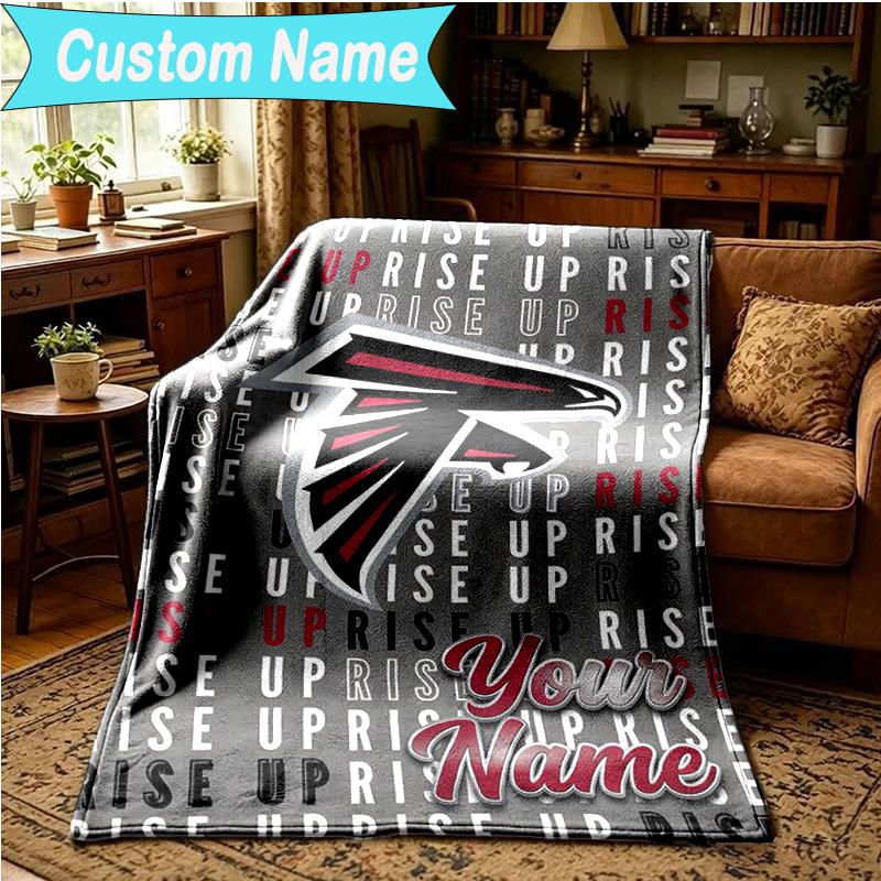 1PC Custom Name Blanket Atlanta Logo Flannel blankets Patterns Throw Blanket All-Season Soft Gift for Couch, Bed, Camping, Birthday gifts