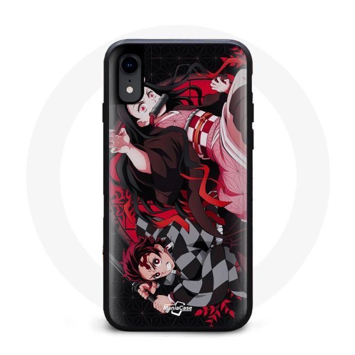 Coque - Maniacase - Iphone XS - Souple - Noir - Demon Slayer Tanjiro Nezuko Combat