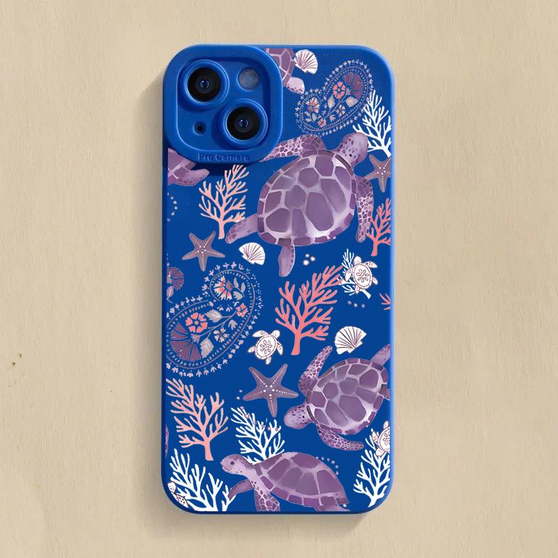 Чехол для телефона Samsung Galaxy S25 S24 S23 Ultra S22 Plus S21 FE A16 A14 A13 A54 A33 красочная морская черепаха противоударный мягкий чехол