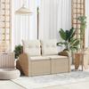 Garden Sofa with Cushions Beige 124 x 62 x 69 cm Poly Rattan