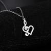 Music Note Heart of Treble and Bass Clef Necklace Women Infinity Love Charm Pendant Necklace Stainless Steel Jewelry