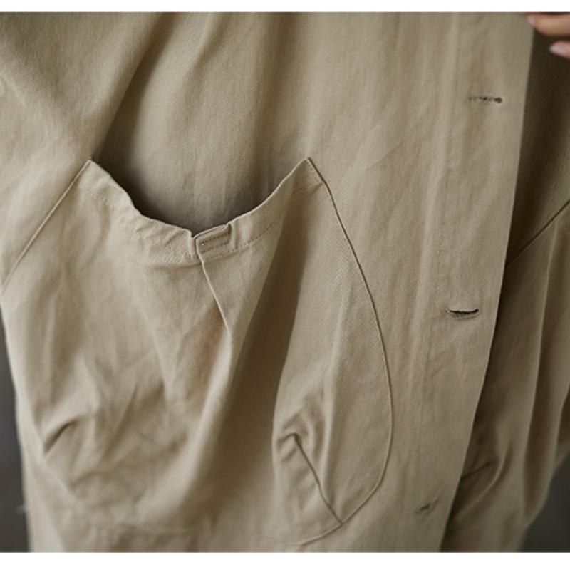 Весенняя свободная повседневная ветровка большого размера выше колена с большим карманом и капюшоном, женская куртка