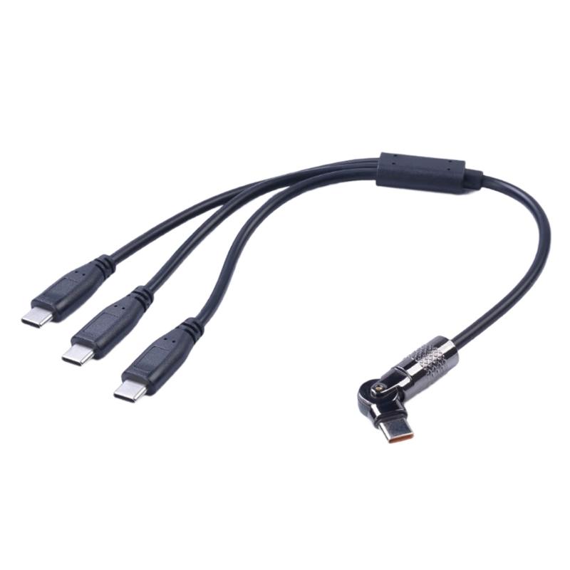 Поворотный на 180 градусов Type-C удлинитель, 1 штекер на 3 штекера, USB-кабель, адаптер питания, разветвитель для смартфона