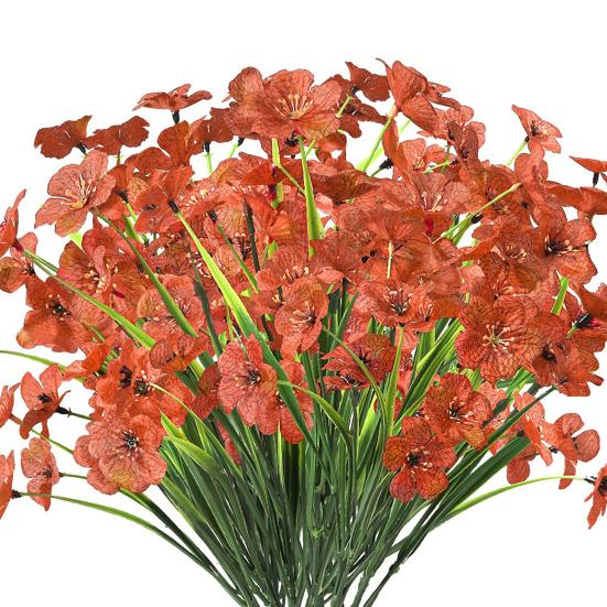 Пучок искусственных фиалок Устойчивые к УФ-лучам Искусственные цветы Реалистичные Не выцветающие Искусственные растения Фиолетовые кусты для уличного Домашнего оконного ящика Украшения для крыльца