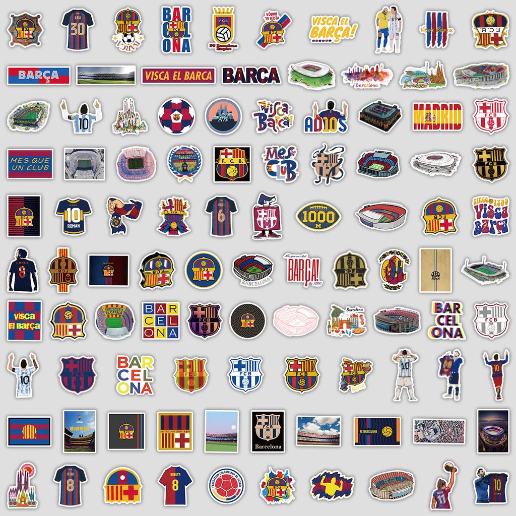 100 шт. Серия граффити ФК «Барселона» Наклейки для мобильных телефонов и компьютеров, Водонепроницаемые декоративные наклейки, Креативные канцелярские наклейки для DIY