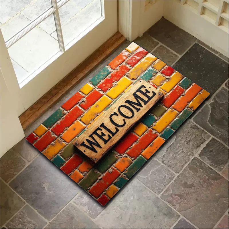 Flat-Printed Diatomite Floor Mat For Bathroom, Anti-Slip, Water-Absorbing, Entrance Hall, Entrance Floor Mat, Home Decor
