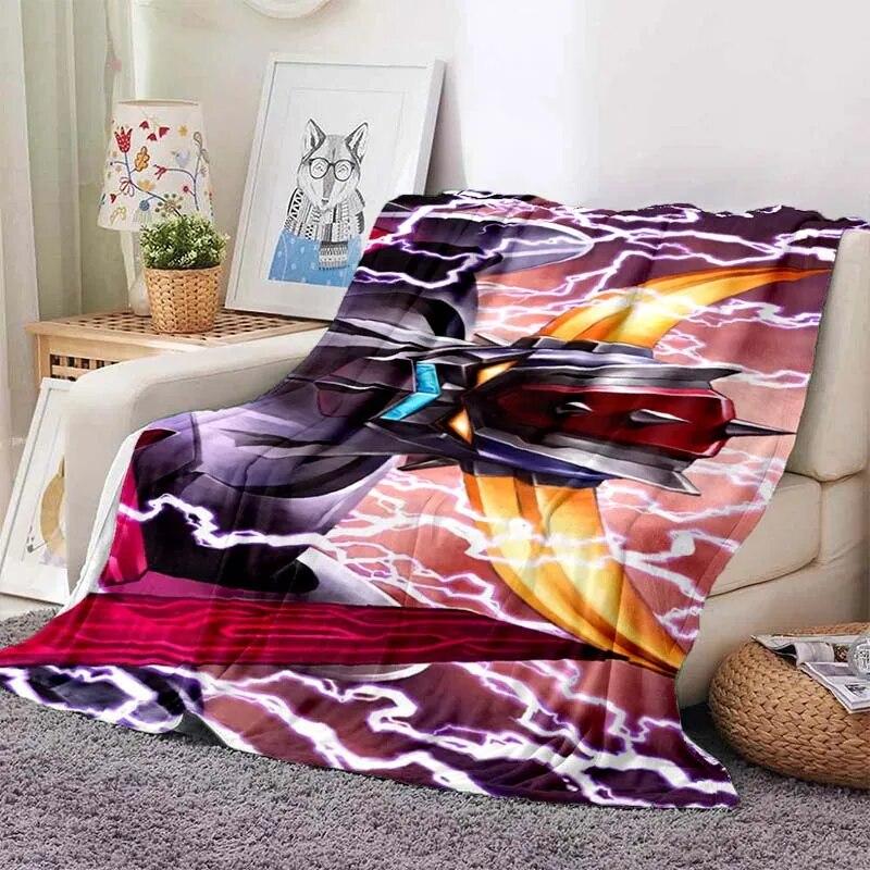 G-Goldorak Pattern Print Flannel Blanket,for Couch, Bed, Sofa, Office-Soft and Soothing Printing Blanket For All Season