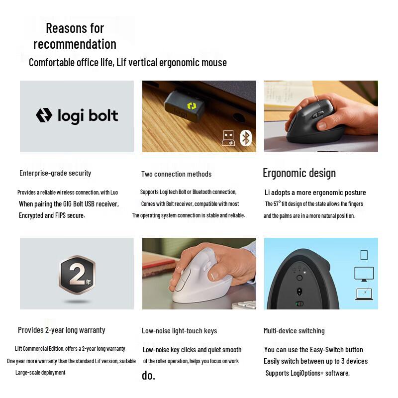 Logitech Эргономичная вертикальная Bluetooth-мышь