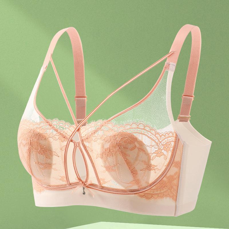 Французский тонкий кружевной сексуальный регулируемый дышащий бюстгальтер без стального кольца