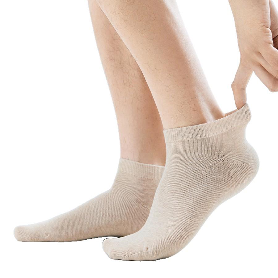 Мужские короткие носки из чистого хлопка - Всесезонные, Дышащие, Влагоотводящие, Устойчивые к запаху, Однотонные черные носки-лодочки, Весенне-осенний стиль