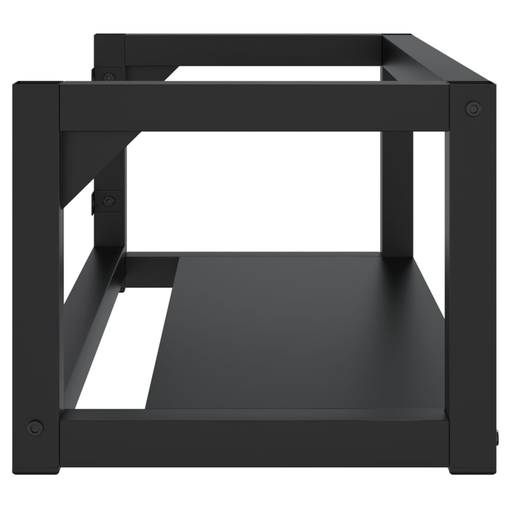 Bathroom Wall Mounted Washbasin Stand Black 79 x 38 x 31 cm Iron