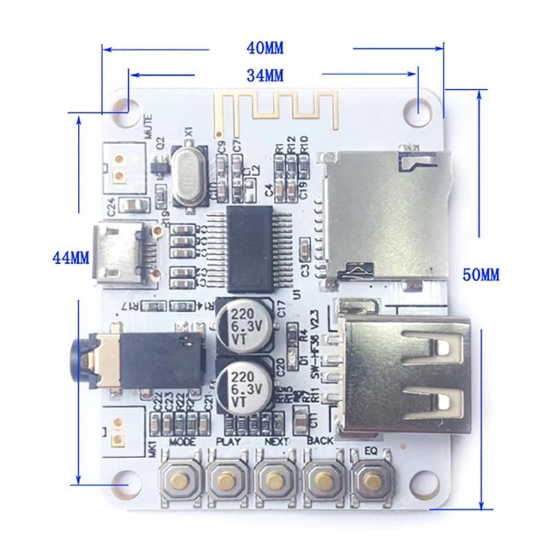 Плата Bluetooth Аудио Приемника С Usb Слотом Для Tf Карты Декодирование Воспроизведение Предусилитель Выход A7-004 5V 2.1 Беспроводной Стерео Музыкальный Модуль