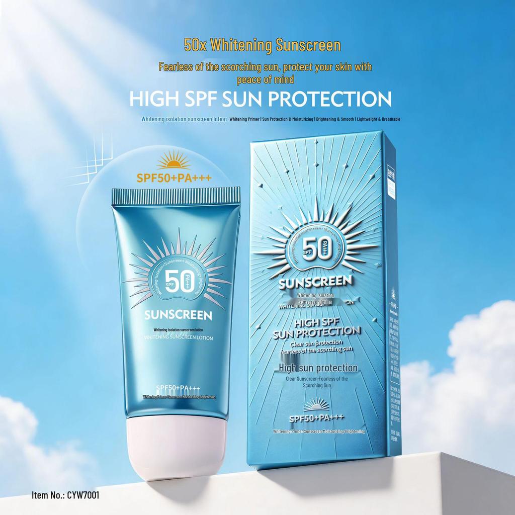 Отбеливающий солнцезащитный крем SPF50+++: Осветляет тон кожи, Защита от УФ для студентов и военных тренировок