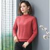 Женский короткий свитер, утолщенный вязаный свитер, свободный пуловер с полувысоким воротником, базовый свитер однотонной расцветки