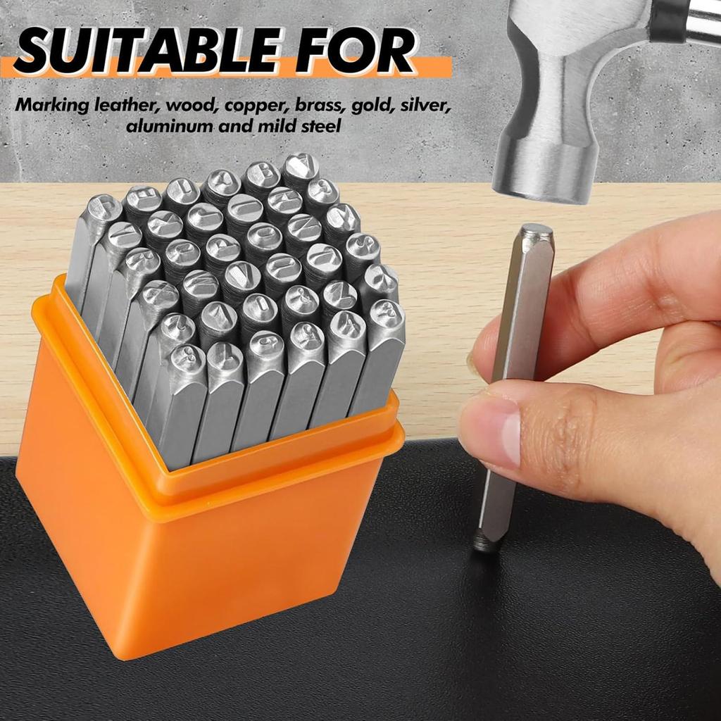 37 Pcs Letter Punch Set Number Stamping Set Stamping Tool For Leather Crafting Jewelry Engraving And Metal Stamping
