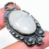 Natural Rainbow Moonstone Gemstone 925 Sterling Silver Pendant 2.40" L6u24