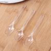 NUOLUX Disposable Plastic Spoons, 100 Pieces, 12cm, Clear, for Ice Cream and Desserts, Perfect for Tasting, Commercial Use