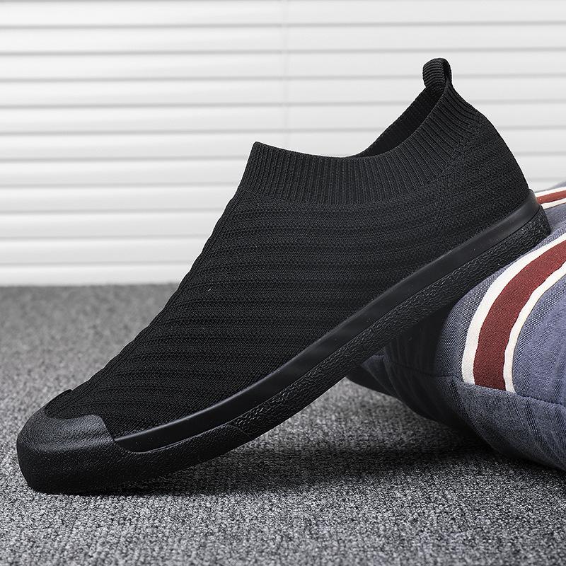 Весенние дышащие мужские туфли Flying Mesh с универсальной мягкой подошвой One-Stick Shoes Повседневные модные носки Shoes Men's Shoes
