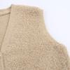 Kaslead New Women clothes Western Style Towel Knitted Classic Style V-neck Pocket Cardigan sweater Vest Vest
