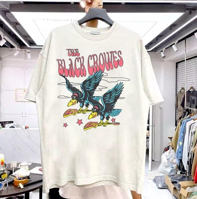The Black Crowes Flying Crowes White Short Sleeve Unisex T shirt Reprint S-5XL