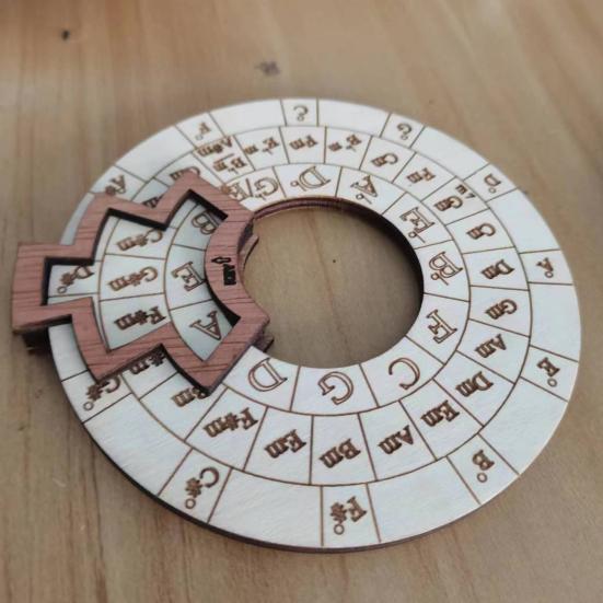 Деревянный инструмент для мелодий Портативный музыкальный инструмент Колесо аккордов Круг квинт Музыка колеса аккордов