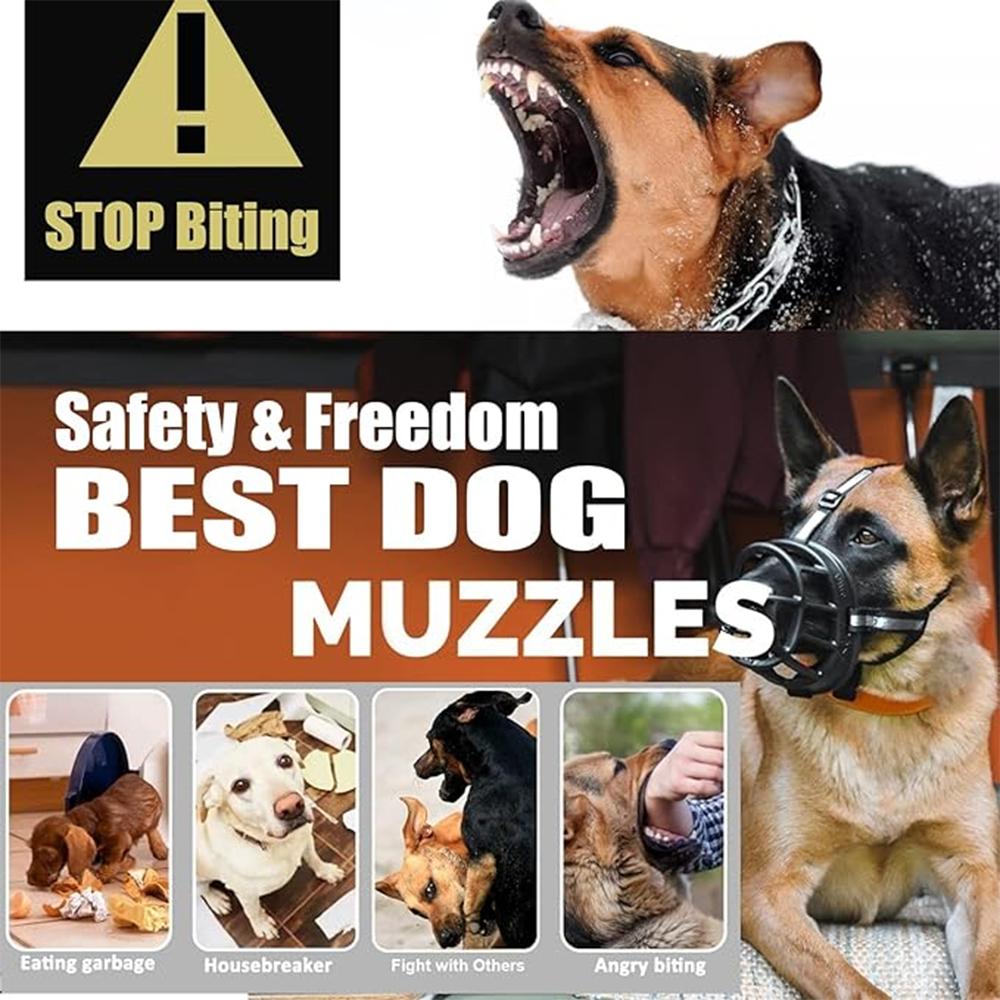 Anti Barking Dog Muzzle For Small Large Dogs Adjustable Mesh Breathable Pet Mouth Muzzles For Dogs Nylon Straps Large Dog Muzzle