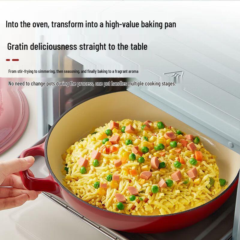 Qingwei Wine Red Enamel Cast Iron Stew Pot