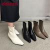 Fashion Female Low Heel Footwear Ladies Modern Ankle Boots Fashion Pointed Toe Women Short Stretch Boots Zippers Shoes Pumps